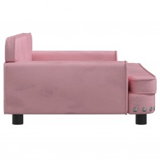 Gulta suņiem, rozā, 90x53x30 cm, samts