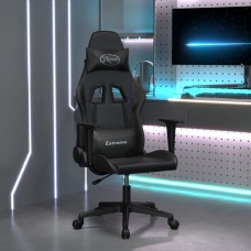 Datorspēļu krēsls, melna mākslīgā āda