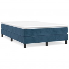 Atsperu gultas rāmis, tumši zils samts, 120x200 cm
