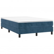 Atsperu gultas rāmis, tumši zils samts, 120x200 cm