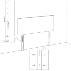 Gultas galvgaļi, 2 gab., 100x5x78/88 cm, tumši pelēks audums