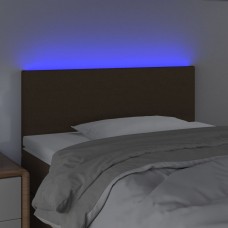 Gultas galvgalis ar led, 100x5x78/88 cm, tumši brūns audums