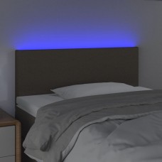 Gultas galvgalis ar led, 100x5x78/88 cm, pelēkbrūns audums