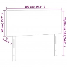 Gultas galvgalis ar led, 100x5x78/88 cm, pelēkbrūns audums