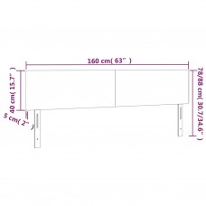 Gultas galvgalis ar led, 160x5x78/88 cm, gaiši pelēks audums