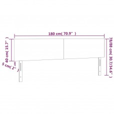 Gultas galvgalis ar led, 180x5x78/88 cm, gaiši pelēks samts