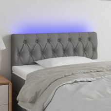 Gultas galvgalis ar led, 100x7x78/88 cm, tumši pelēks audums