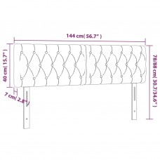 Gultas galvgalis ar led, 144x7x78/88 cm, tumši pelēks audums