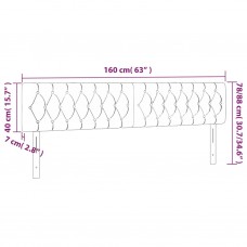 Gultas galvgalis ar led, 160x7x78/88 cm, melns audums