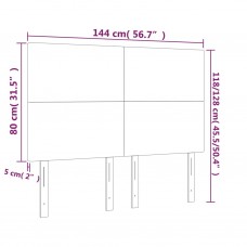 Gultas galvgalis ar led, 144x5x118/128 cm, melns audums