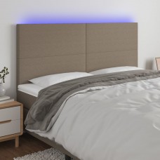 Gultas galvgalis ar led, 180x5x118/128 cm, pelēkbrūns audums