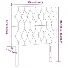 Gultas galvgalis ar led, 100x7x118/128 cm, gaiši pelēks audums