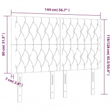 Gultas galvgalis ar led, 144x7x118/128 cm, zils audums