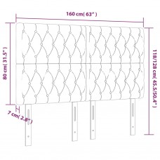 Gultas galvgalis ar led, 160x7x118/128 cm, gaiši pelēks audums