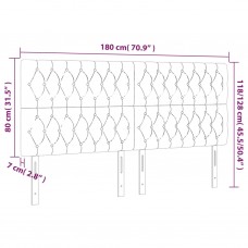 Gultas galvgalis ar led, 180x7x118/128 cm, tumši pelēks audums