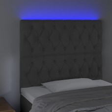 Gultas galvgalis ar led, 100x7x118/128 cm, tumši pelēks samts