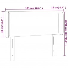 Gultas galvgalis ar led, 103x16x78/88 cm, pelēka mākslīgā āda