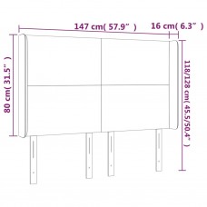 Gultas galvgalis ar led, 147x16x118/128 cm, tumši pelēks audums