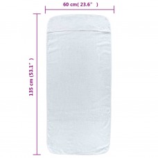 Pludmales dvieļi, 6 gab., 60x135 cm, audums, 400 g/m2, balti