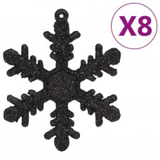 Ziemassvētku eglītes rotājumi, 111 gab., melns polistirols