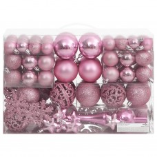 Ziemassvētku eglītes rotājumi, 111 daļas, rozā polistirols