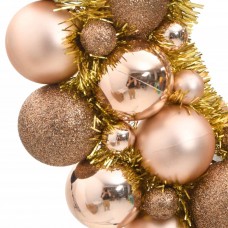 Ziemassvētku vainags, rozā un zelta krāsā, 45 cm, polistirols
