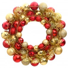 Ziemassvētku vainags, sarkanā, zelta krāsā, 45 cm, polistirols