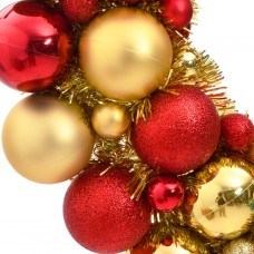 Ziemassvētku vainags, sarkanā, zelta krāsā, 45 cm, polistirols