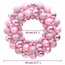 Ziemassvētku vainags, rozā, 45 cm, polistirols