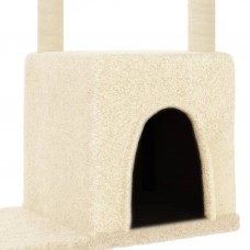Kaķu māja ar sizala stabiem nagu asināšanai, 97,5 cm, bēša