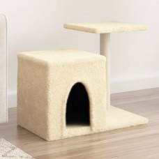 Kaķu māja ar sizala stabiem, 50,5 cm, krēmkrāsas