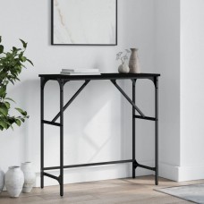 Konsoles galdiņš, melns, 75x32x75 cm, inženierijas koks