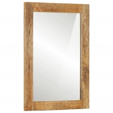 Vannasistabas spogulis, 50x70x2,5 cm, mango masīvkoks un stikls