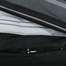 Gultasveļas komplekts, melns un balts, 260x240 cm, kokvilna