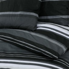 Gultasveļas komplekts, melns un balts, 260x240 cm, kokvilna