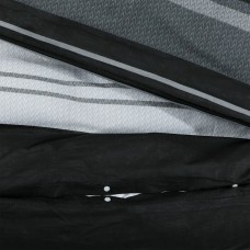 Gultasveļas komplekts, melns un balts, 200x200 cm, kokvilna