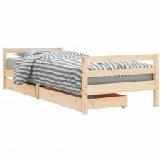 Bērnu gultas rāmis ar atvilktnēm, 80x200 cm, priedes masīvkoks