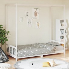 Bērnu gultas rāmis, balts, 90x190 cm, priedes masīvkoks