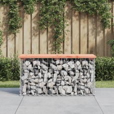 Dārza sols, gabiona dizains, 83x31,5x42 cm, egles masīvkoks