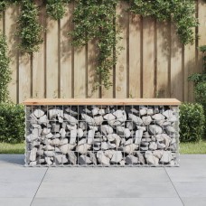 Dārza sols, gabiona dizains, 103x31,5x42 cm, priedes masīvkoks