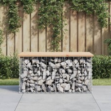 Dārza sols, gabiona dizains, 83x44x42 cm, priedes masīvkoks