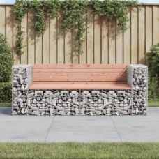 Dārza sols, gabiona dizains, 184x71x65,5 cm, egles masīvkoks