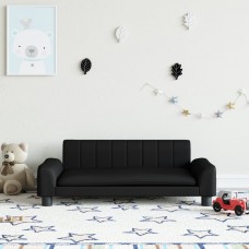 Bērnu dīvāns, melns, 90x53x30 cm, mākslīgā āda