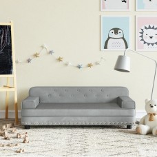 Bērnu dīvāns, gaiši pelēks, 90x53x30 cm, samts