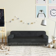 Bērnu dīvāns, melns, 90x53x30 cm, samts