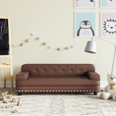 Bērnu dīvāns, brūns, 90x53x30 cm, mākslīgā āda