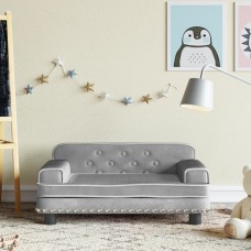 Bērnu dīvāns, gaiši pelēks, 70x45x30 cm, samts