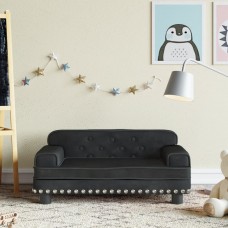 Bērnu dīvāns, melna, 70x45x30 cm, samts