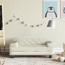Bērnu dīvāns, krēmkrāsas, 70x45x30 cm, samts