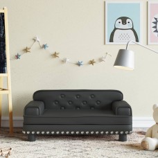 Bērnu dīvāns, melns, 70x45x30 cm, mākslīgā āda